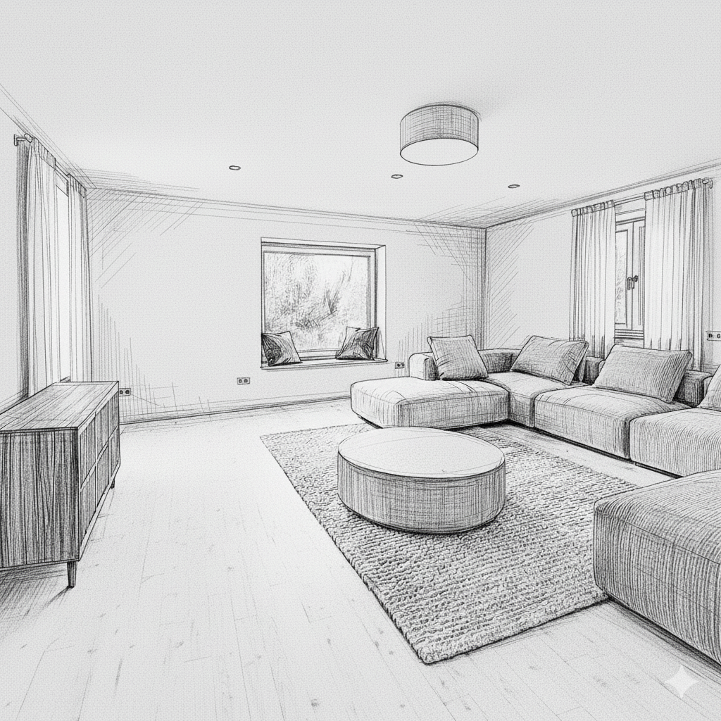 EG Wohnzimmer Skizze